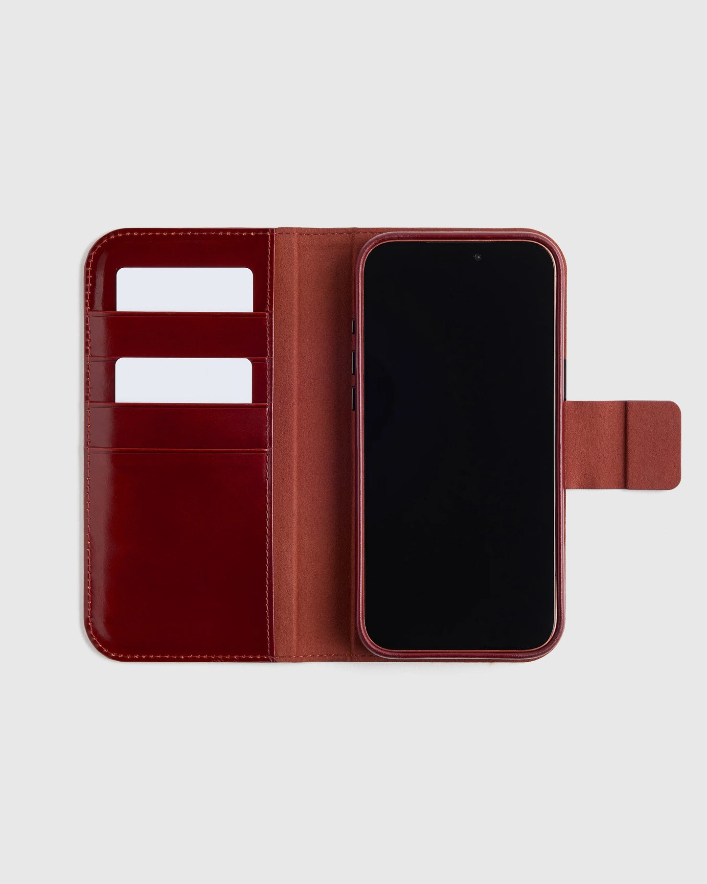 Italian Leather Phone 2-in-1 Folio Case - 17 Pro / Black