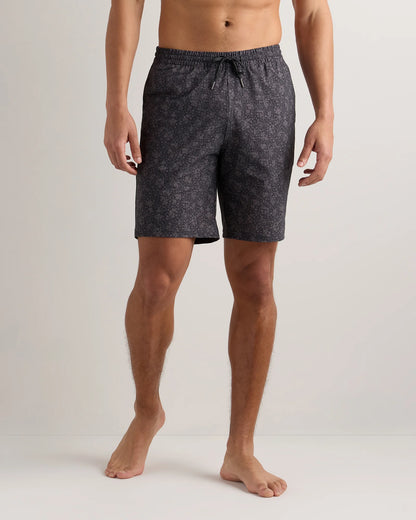 Italian Swim Trunks - 9" - S / Navy Palms
