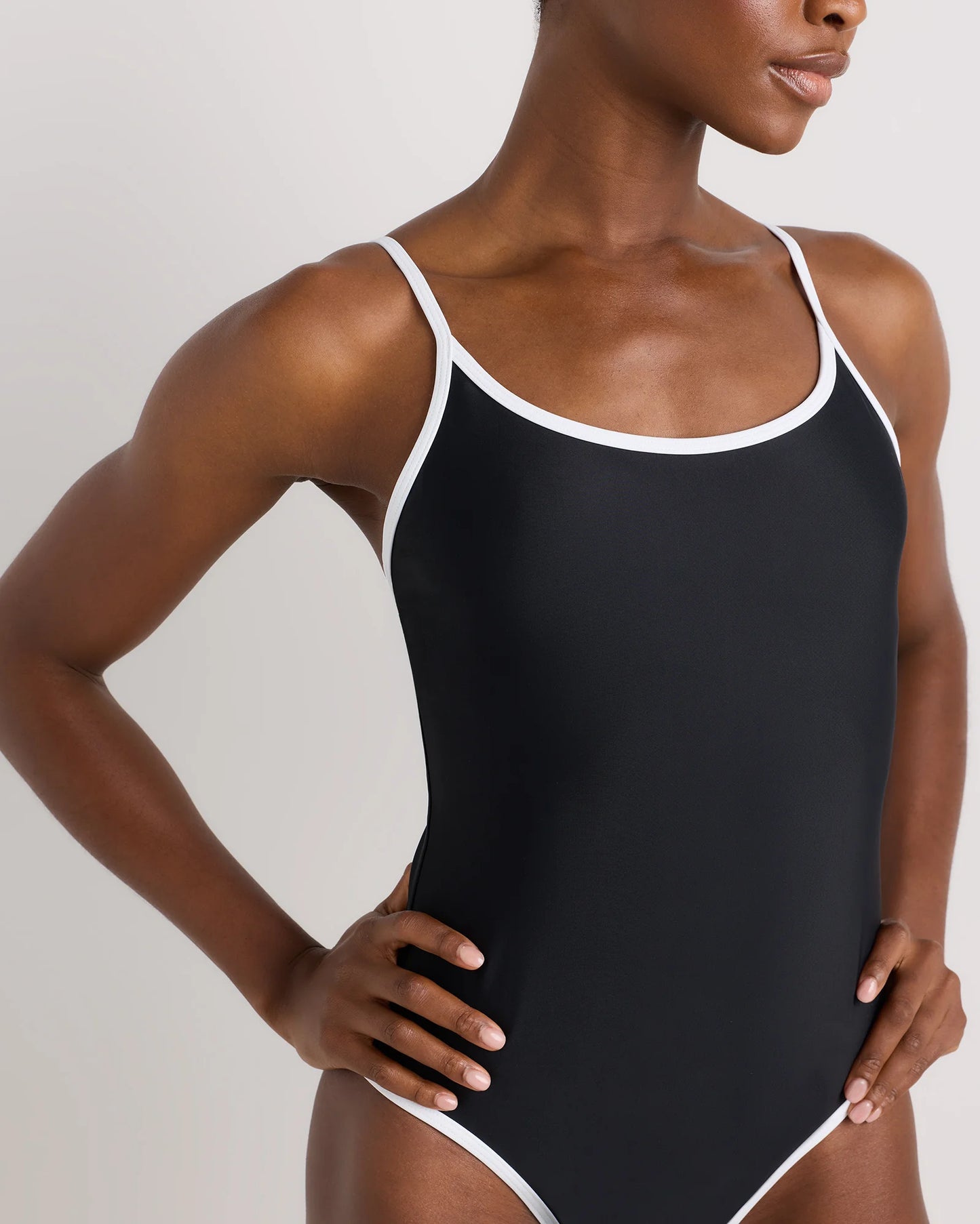 Italian Cami One-Piece Swimsuit - XS / Black