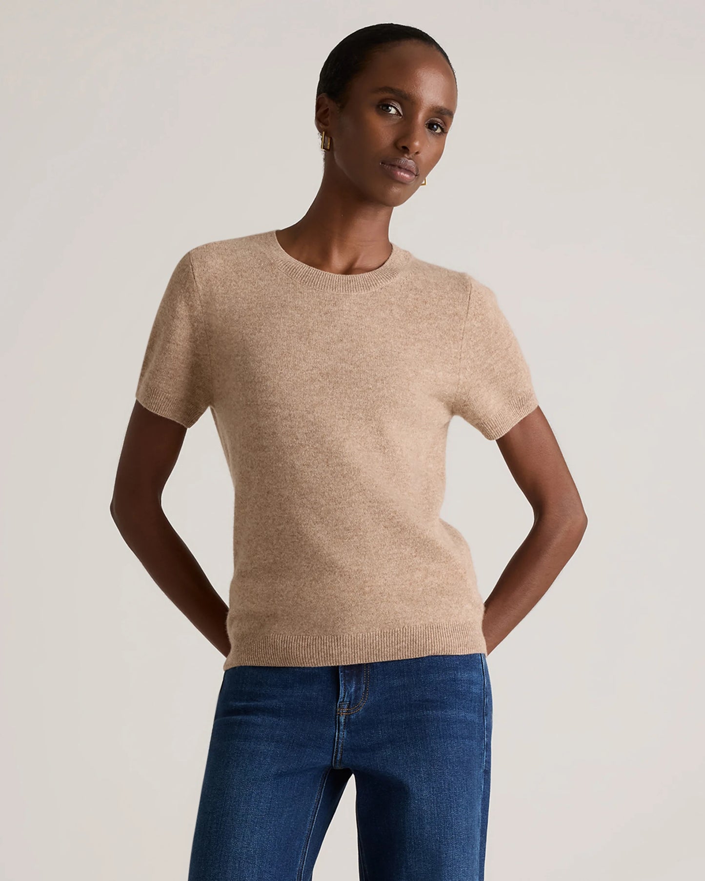 Mongolian Cashmere Tee - XS / Pale Custard Yellow