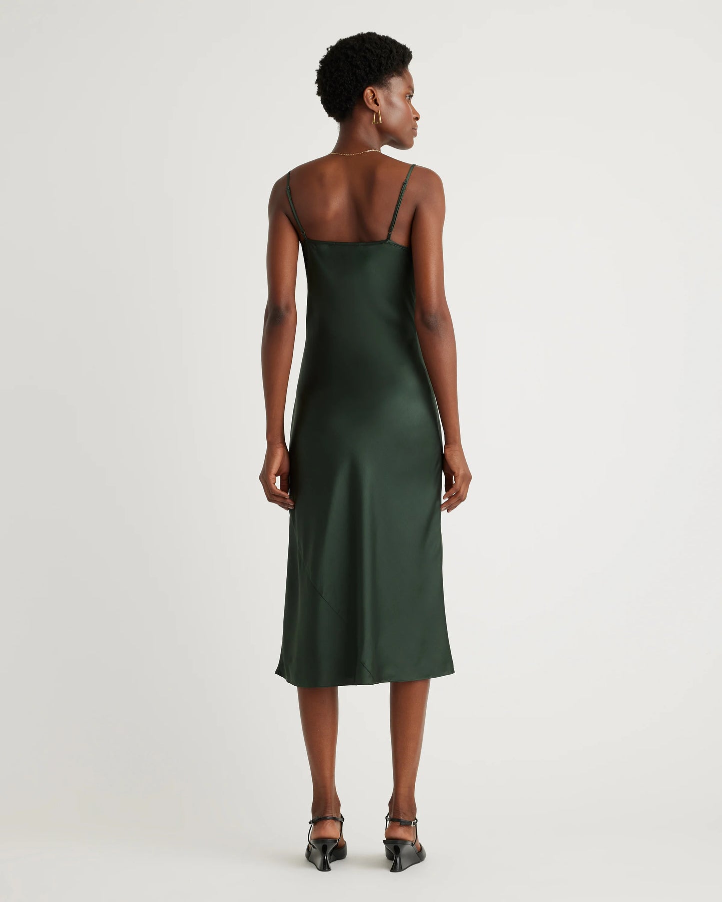 100% Washable Silk Slip Dress - XS / Black