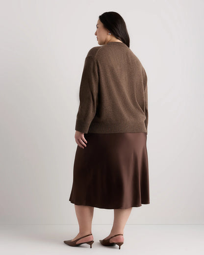 Mongolian Cashmere Oversized Crewneck Sweater - 1X / Oatmeal