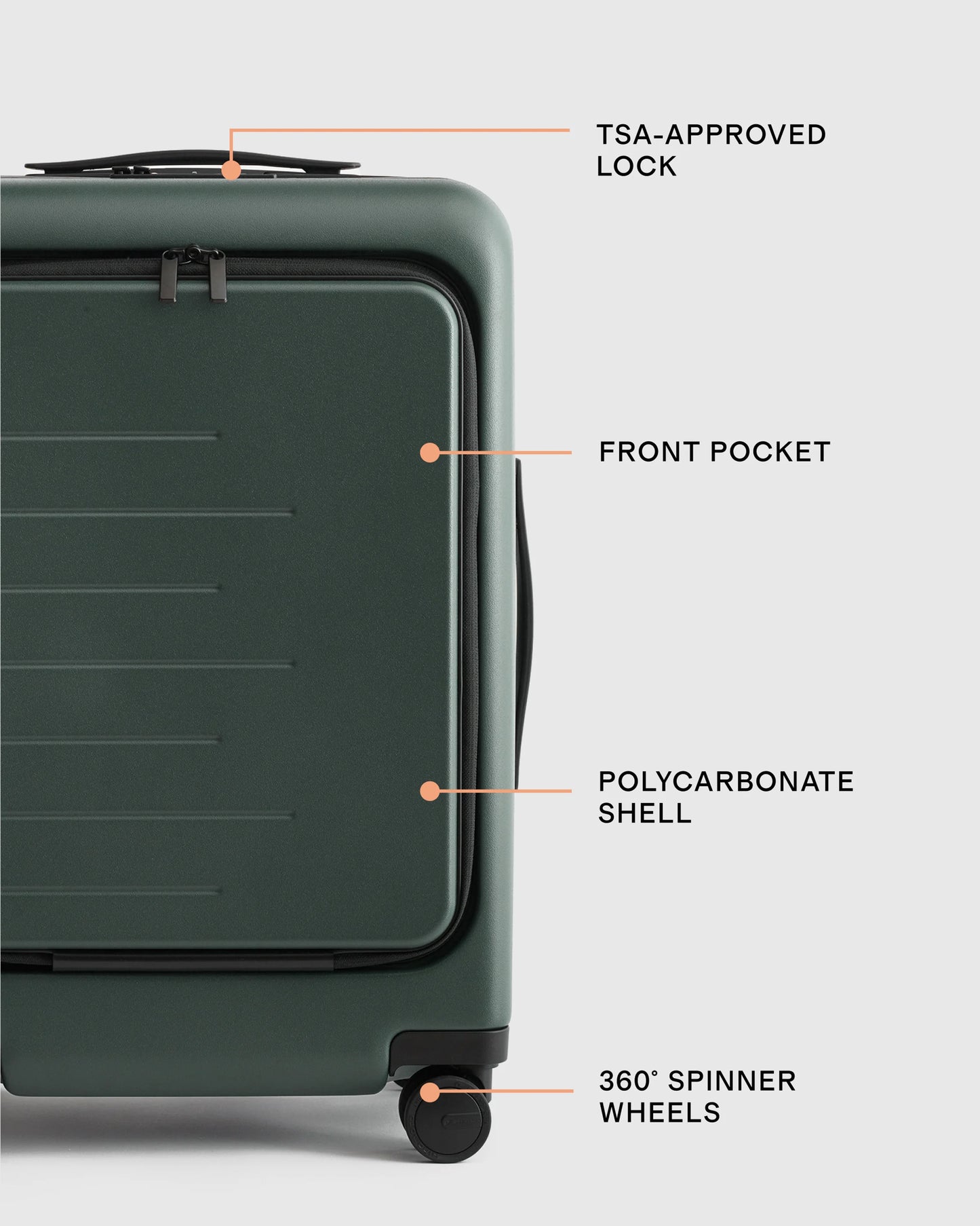 Front Pocket Carry-On Suitcase - One Size / Lavender
