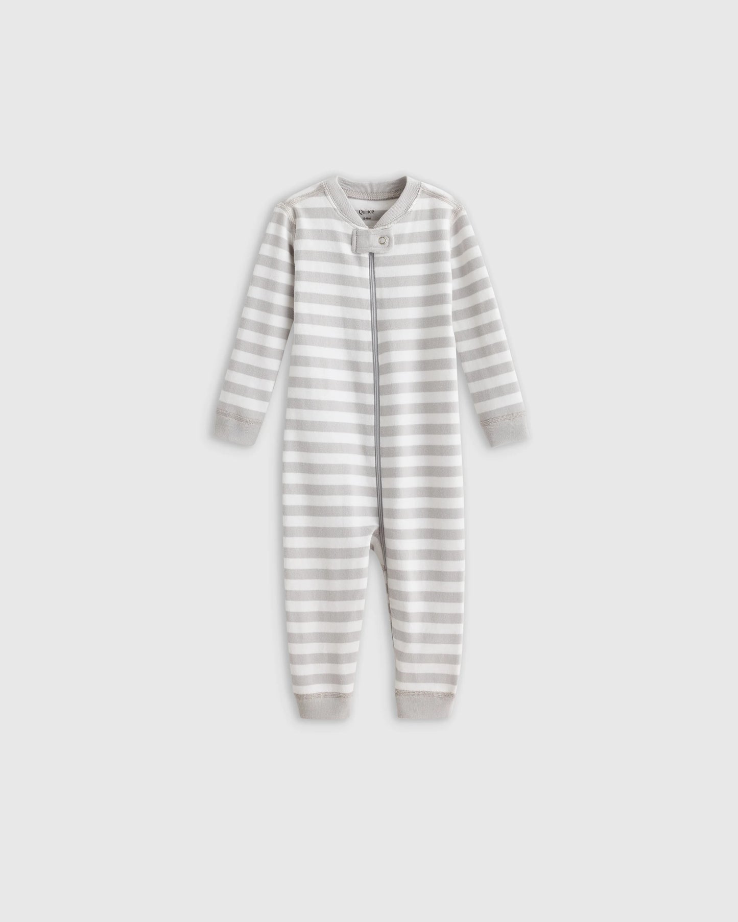 100% Organic Cotton One Piece Pajama - 0-3M / Navy Stripe