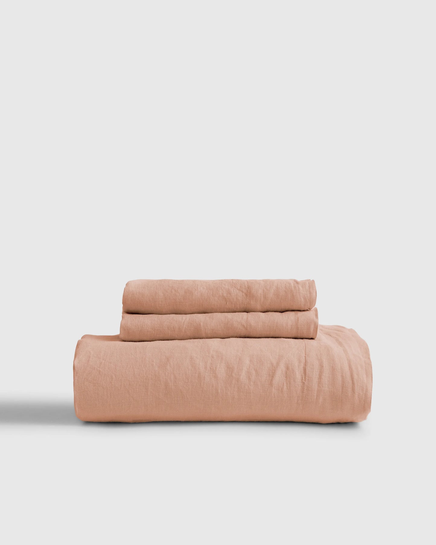 European Linen Fitted Sheet Set - Twin / Peach