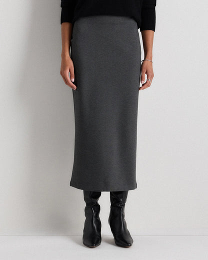 Ultra-Stretch Ponte Maxi Pencil Skirt - XS / Navy