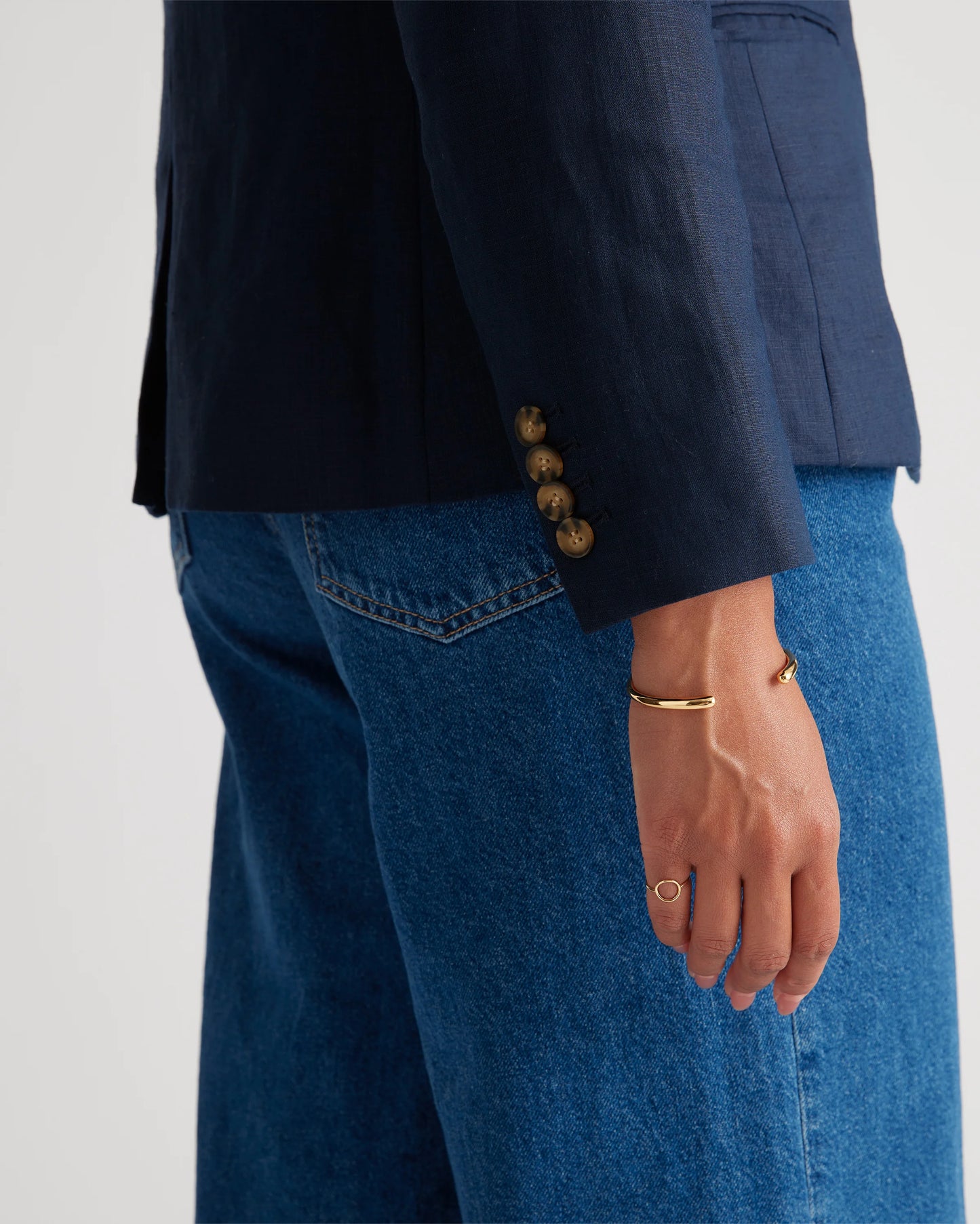 100% European Linen Structured Blazer - XS / French Blue