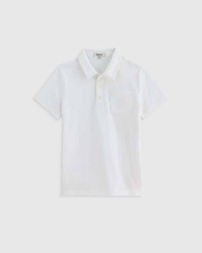 Organic Cotton Short Sleeve Pique Polo - 6 / White