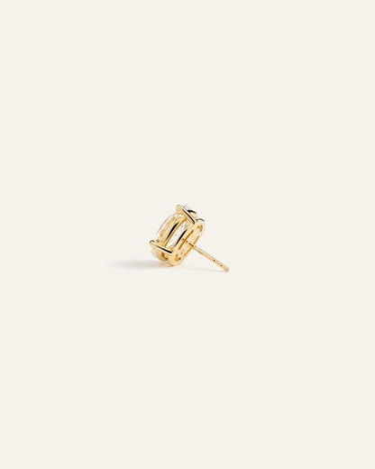 14K Gold Lab Grown Diamond Statement Oval Studs - 8ctw - One Size / Yellow Gold