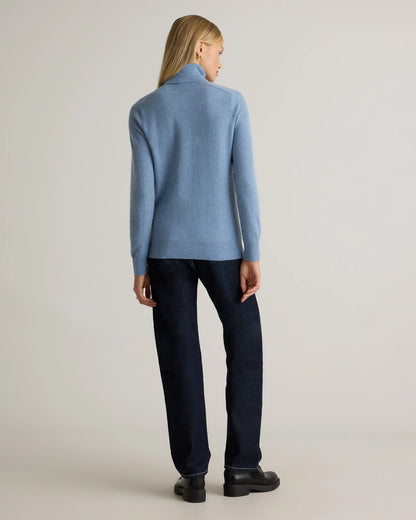 Mongolian Cashmere Turtleneck Sweater - XS / Heather Grey
