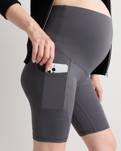 Ultra-Form Maternity Pocket Bike Short 9" - XS / Dark Coal