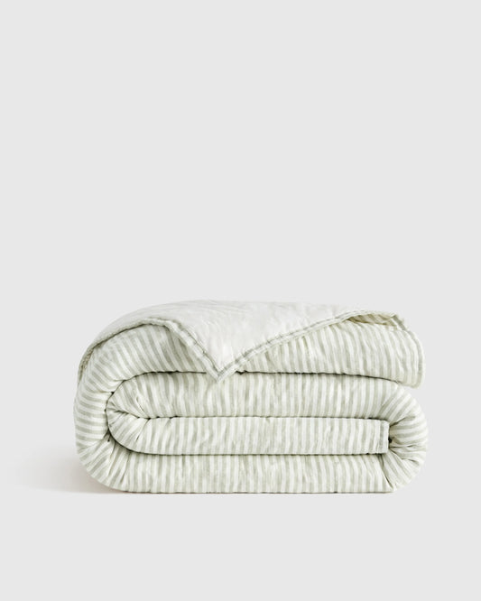 European Linen Patterned Quilt - Twin / Willowleaf Gingham