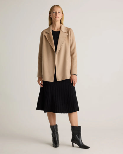 100% Mongolian Cashmere Double-Faced Open Blazer - XS / Camel