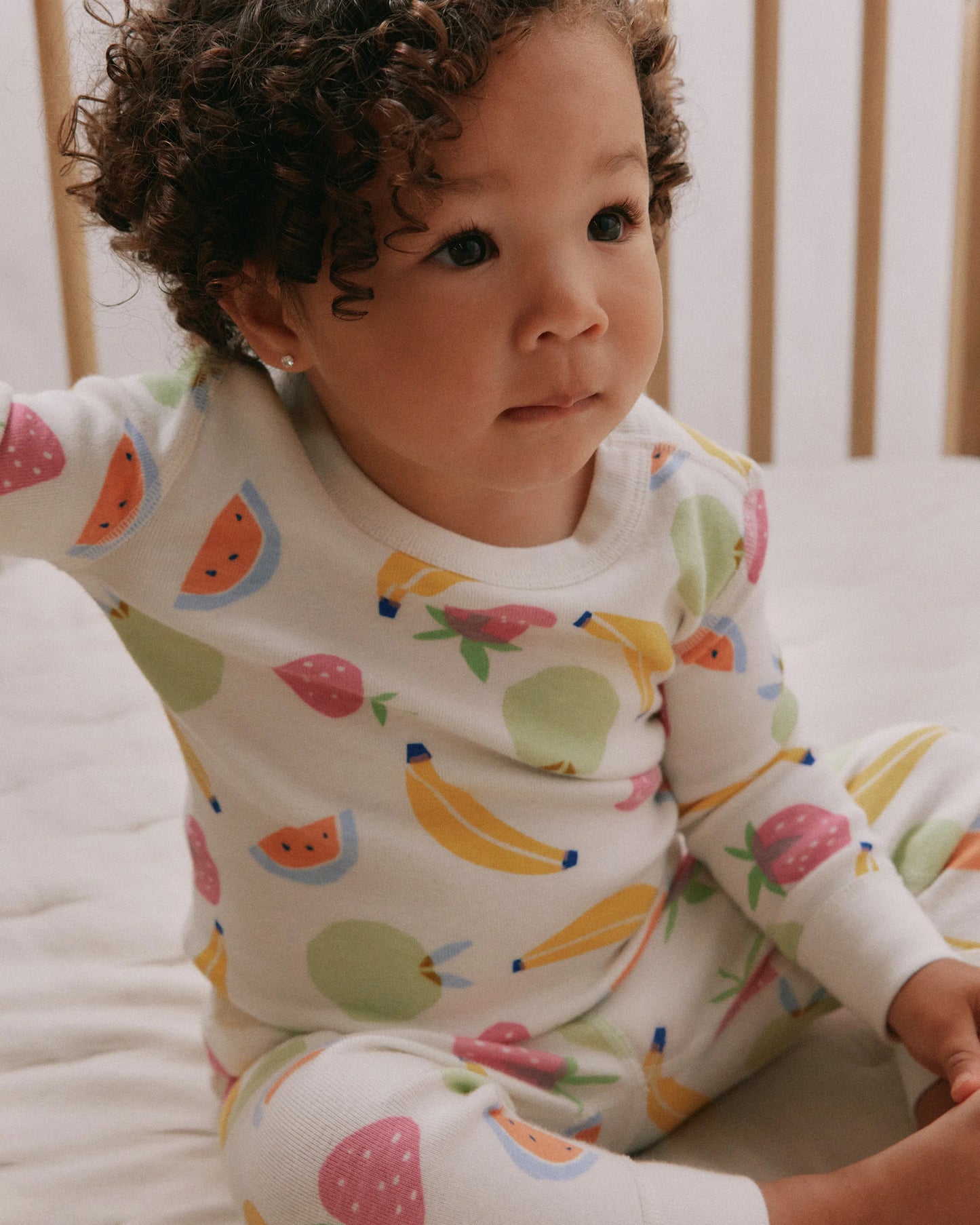 100% Organic Cotton Long Sleeve and Pant Pajama Set - 12-18M / Navy Stripe