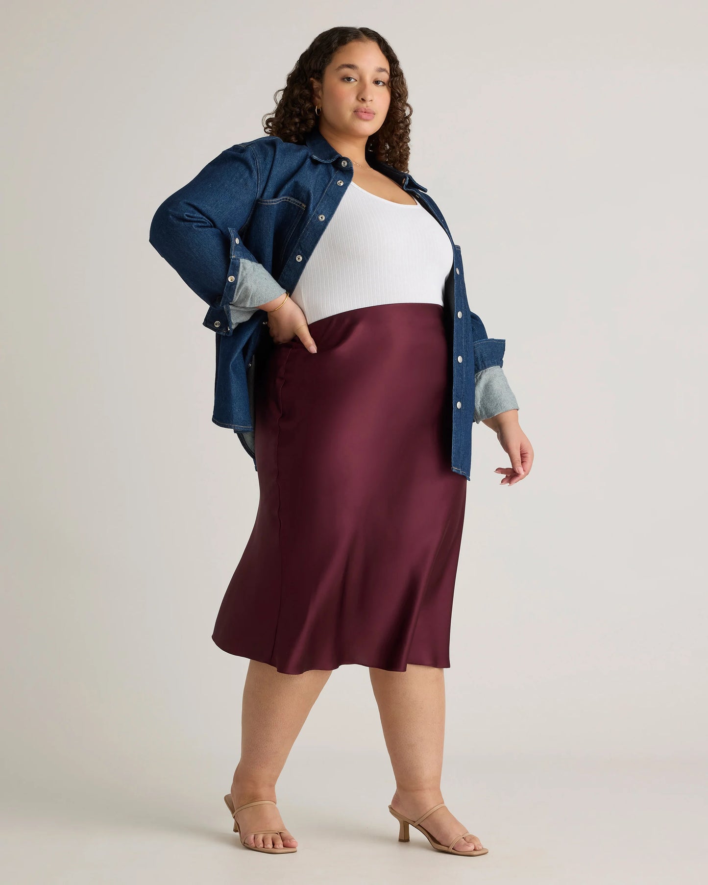 100% Washable Silk Skirt - 1X / Wine Tasting Red