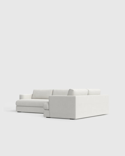 Sierra Curved Arm L Sectional in Performance Boucle - Right Arm / Mushroom