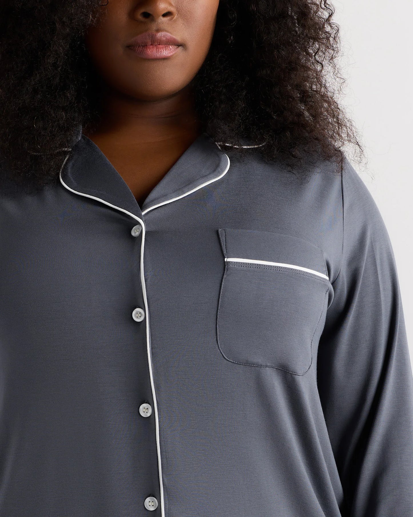Bamboo Jersey Long Sleeve Pajama Set - 1X / Black