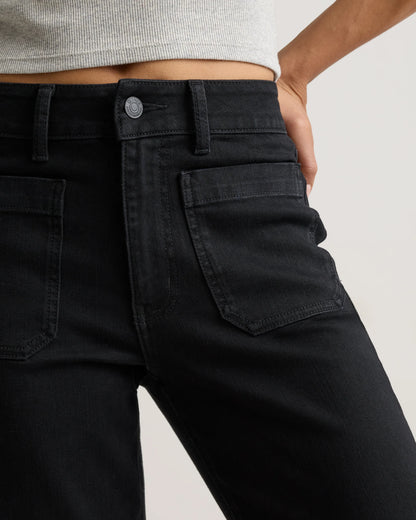 Bella Stretch Patch Pocket Wide Leg Jeans - 24 / Deep Sea Blue