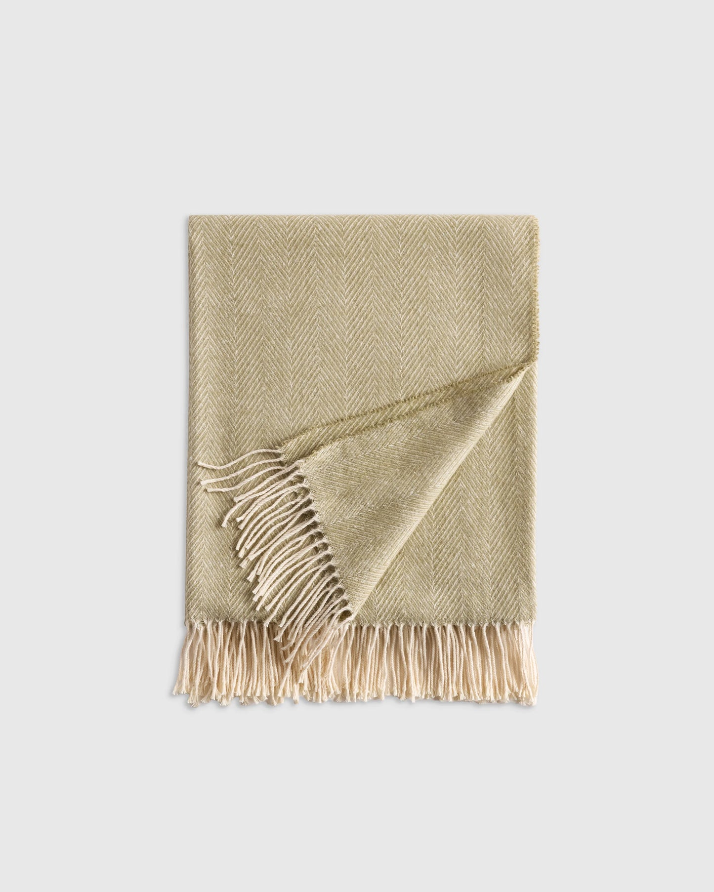 Lightweight Italian Cotton Herringbone Throw - One Size / Mushroom