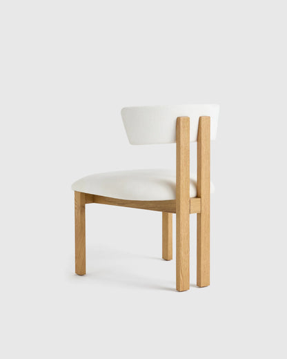 Solid Wood and Performance Fabric Dining Chair (Set of 2) - Set of 2 / Ivory/Natural