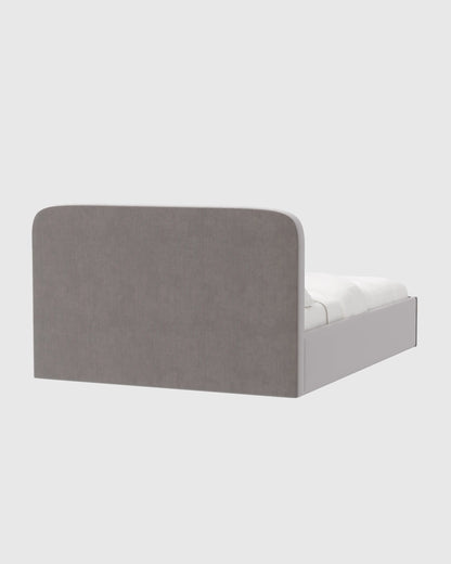 Curved Bed in Performance Velvet - Full / Walnut