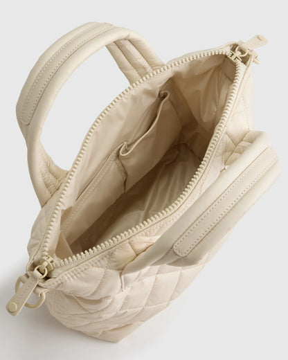 Transit Quilted Small Crossbody Tote - One Size / Taupe Brown