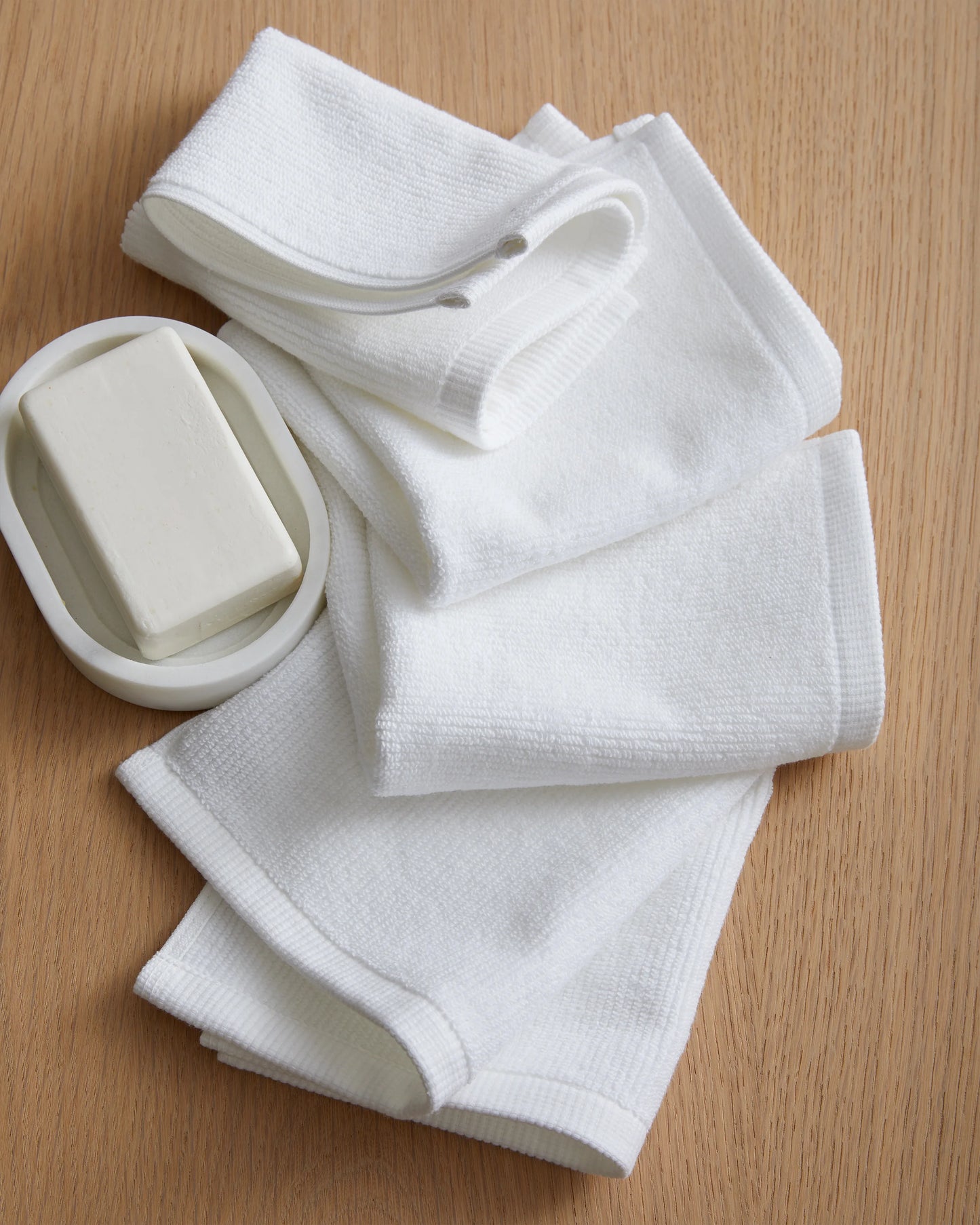 Turkish Ribbed Quick Dry Washcloth (Set of 4) - One Size / Mineral