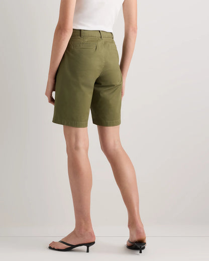 Organic Stretch Cotton Chino Bermuda Shorts - 0 / Bayberry Olive