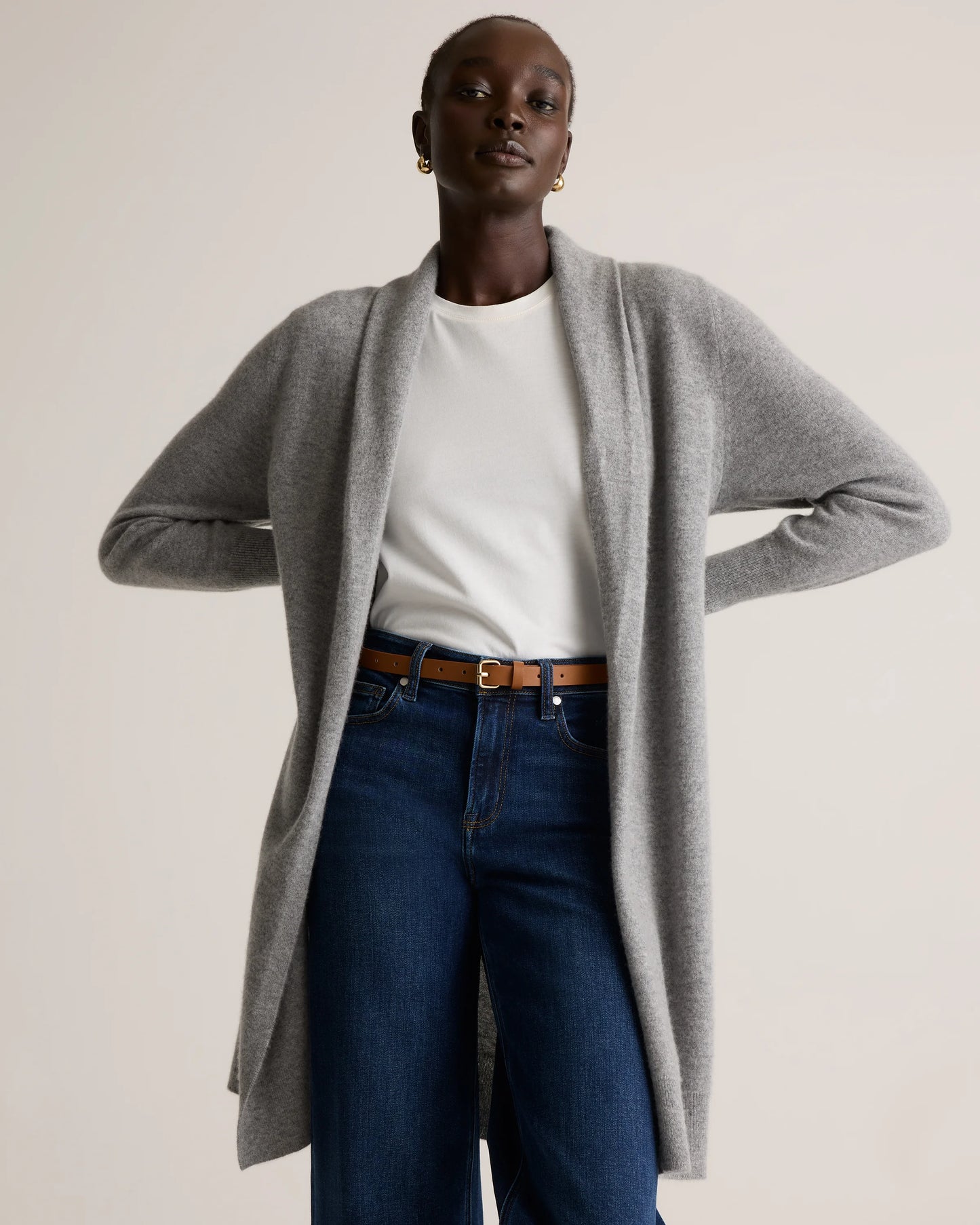 Mongolian Cashmere Duster Cardigan Sweater - XS / Oatmeal