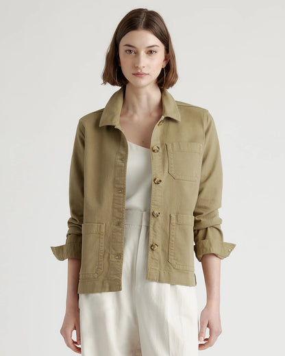 Organic Comfort Stretch Chore Jacket - XS / Vanilla