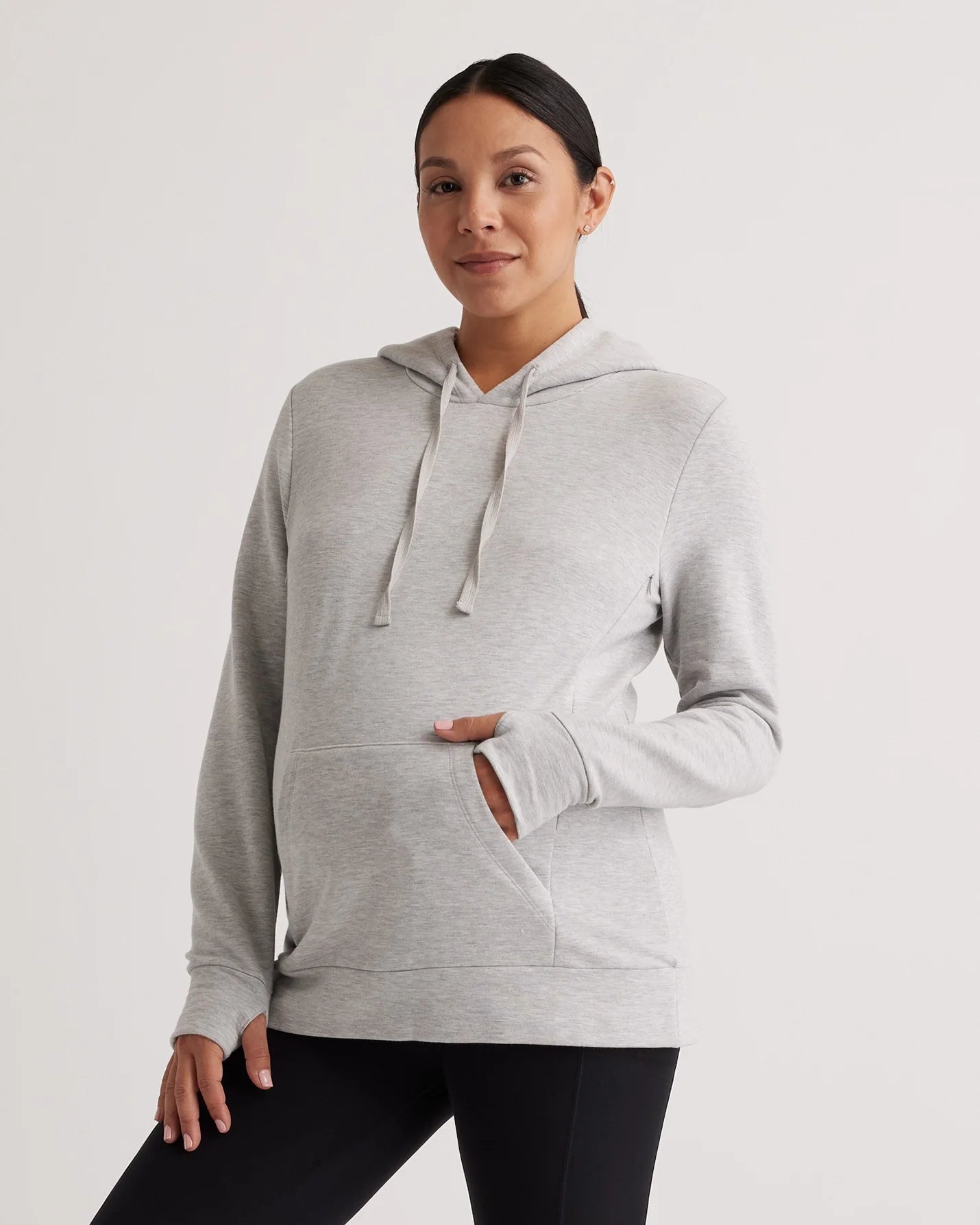 SuperSoft Fleece Maternity & Nursing Hoodie - XS / Off-White
