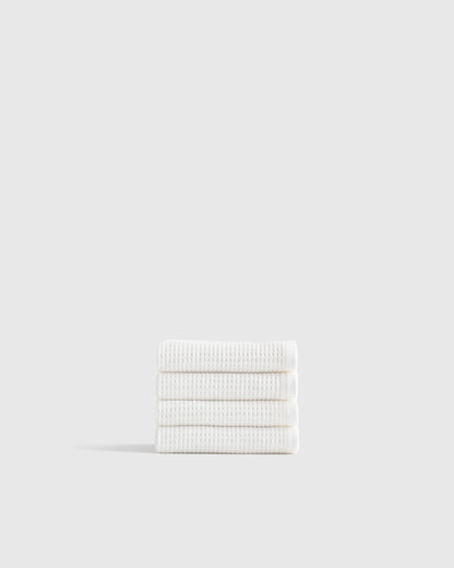 Turkish Waffle Terry Washcloth (Set of 4) - One Size / Ivory