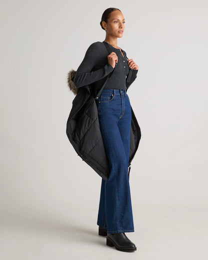 Responsible Down Hooded Long Parka - XS / Storm Blue