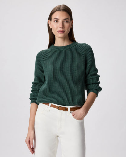 100% Organic Cotton Fisherman Crew Sweater - XS / Sapphire Blue