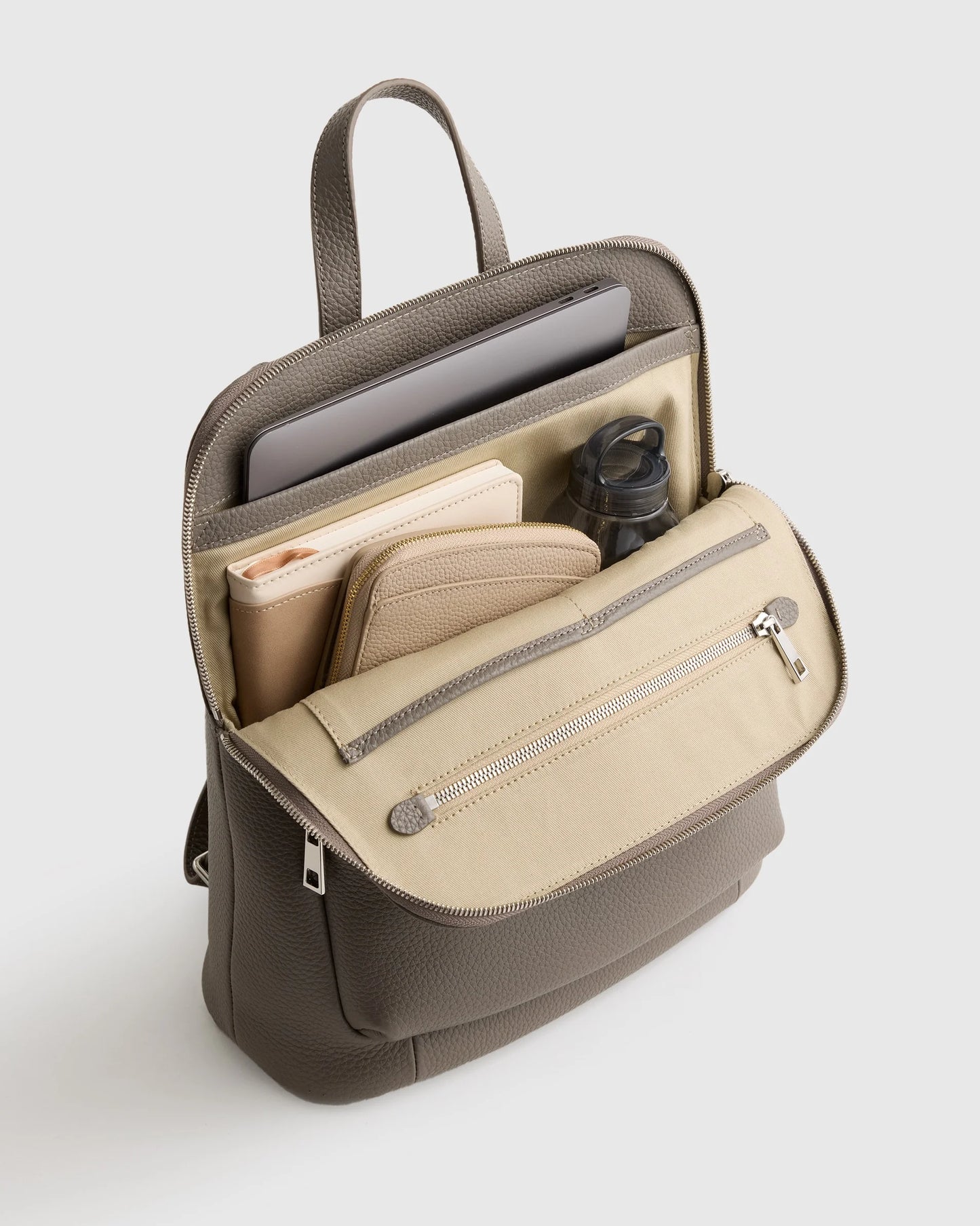 Italian Leather Convertible Backpack - One Size / Black