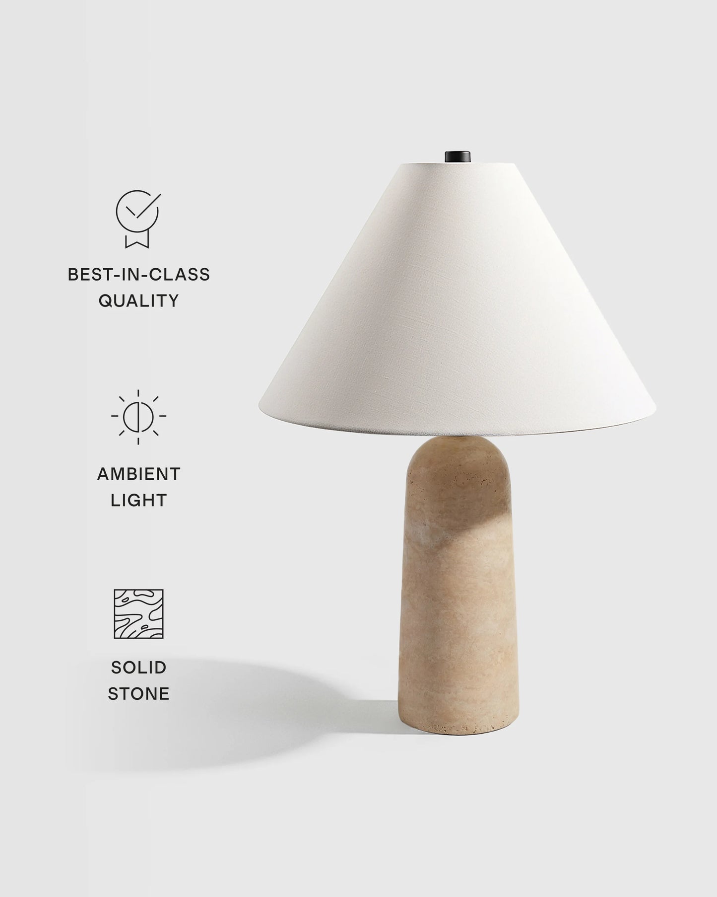 Travertine Table Lamp - Dome / Beige