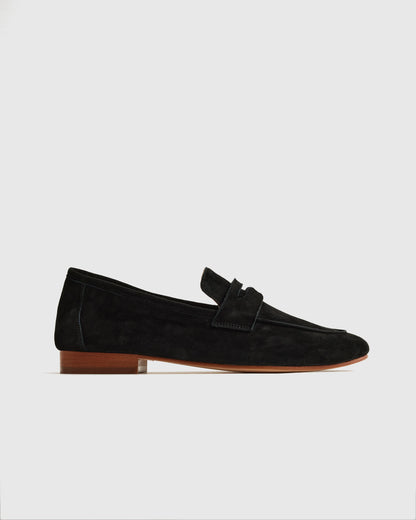Italian Suede Penny Loafer - 5 / Almond