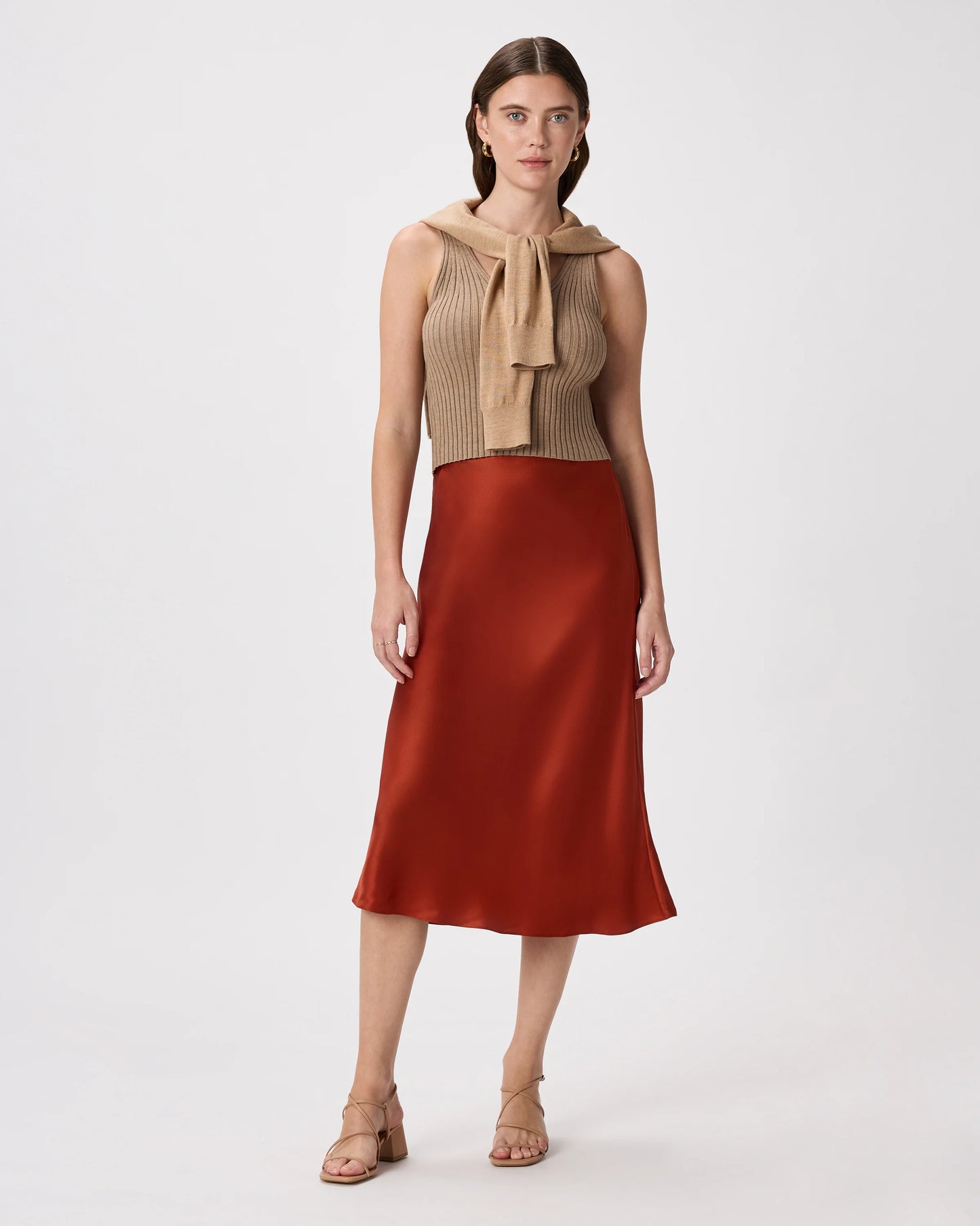 100% Washable Silk Skirt - XS / Champagne