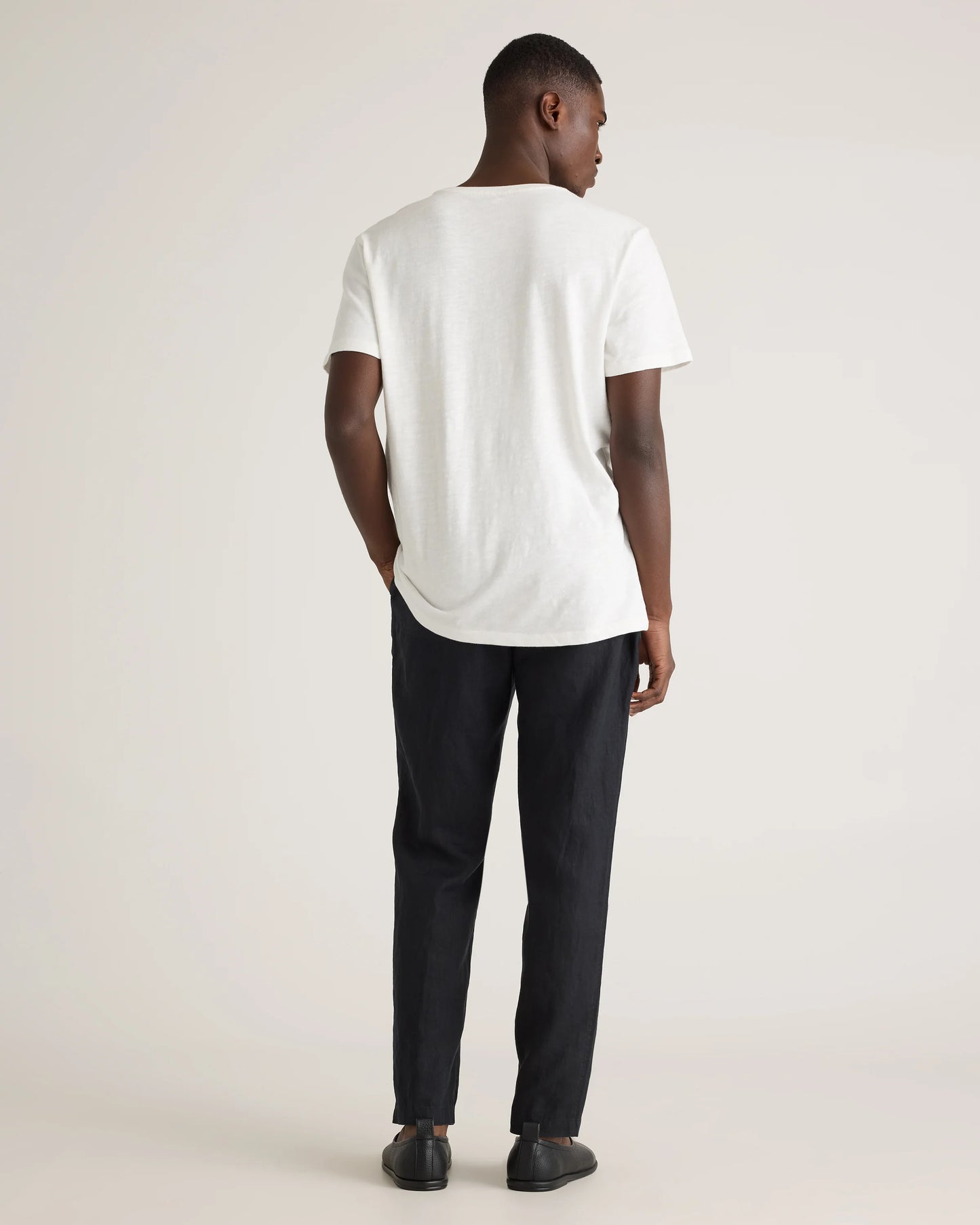 100% European Linen Drawstring Beach Pants - XS / Taupe Brown Chambray