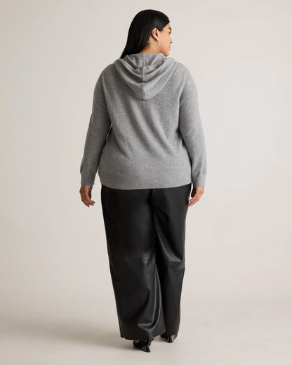 Mongolian Cashmere Full-Zip Hoodie - 1X / True Navy