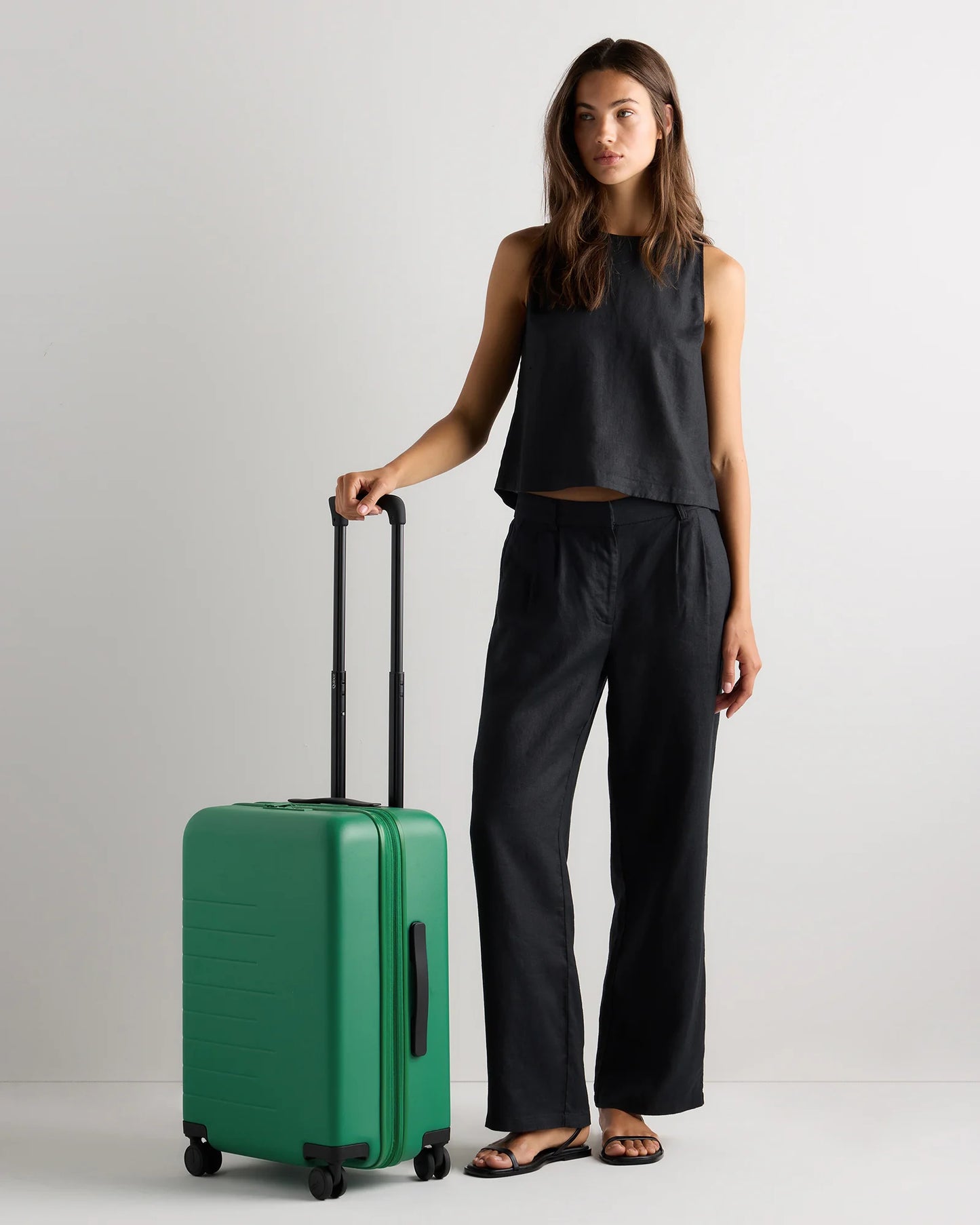 Expandable Carry-On Suitcase - One Size / Dark Green