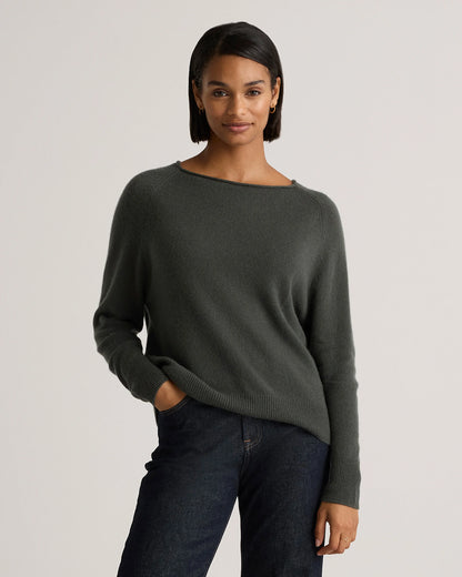 Mongolian Cashmere Boatneck Sweater - XS / Black