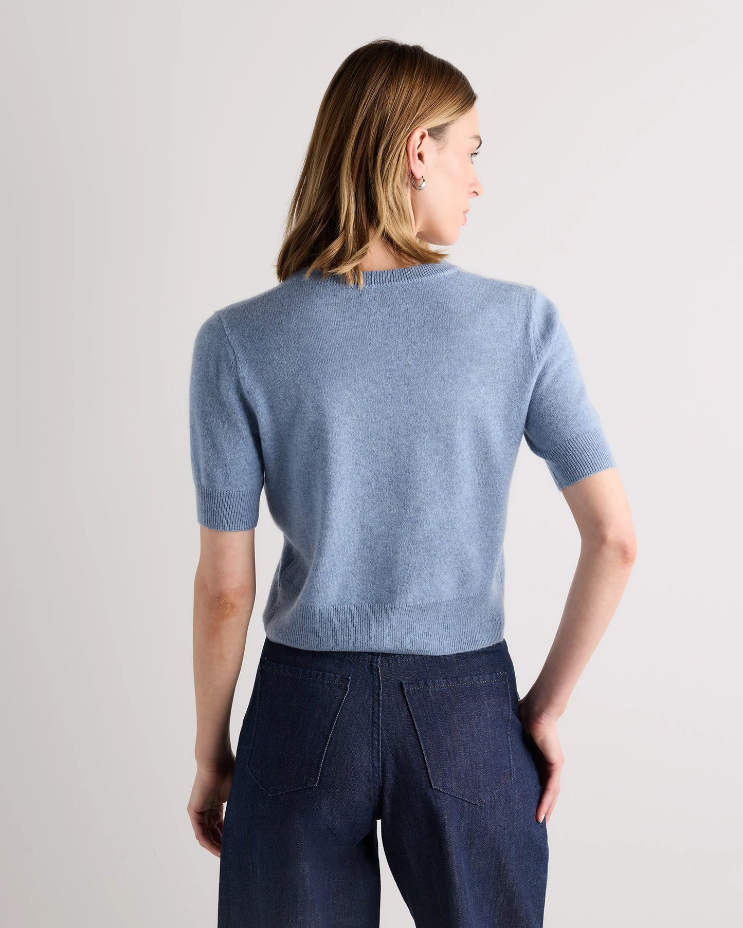 Mongolian Cashmere Short Sleeve Cardigan - XS / Oatmeal