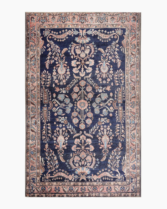 Rosalie Washable Rug - 3'9" x 5'6" / Navy