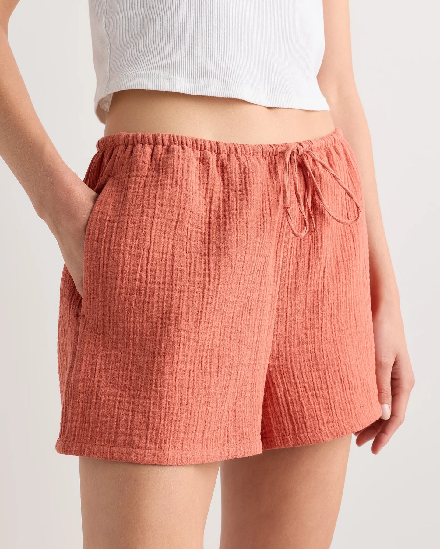100% Organic Cotton Gauze Shorts - XS / Orchid Blue