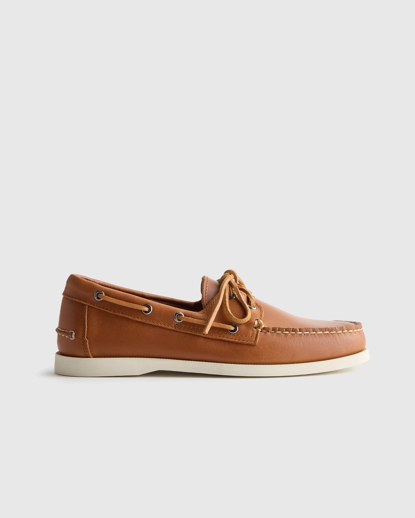 Water Resistant Leather Boat Shoe - 7 / Brunette