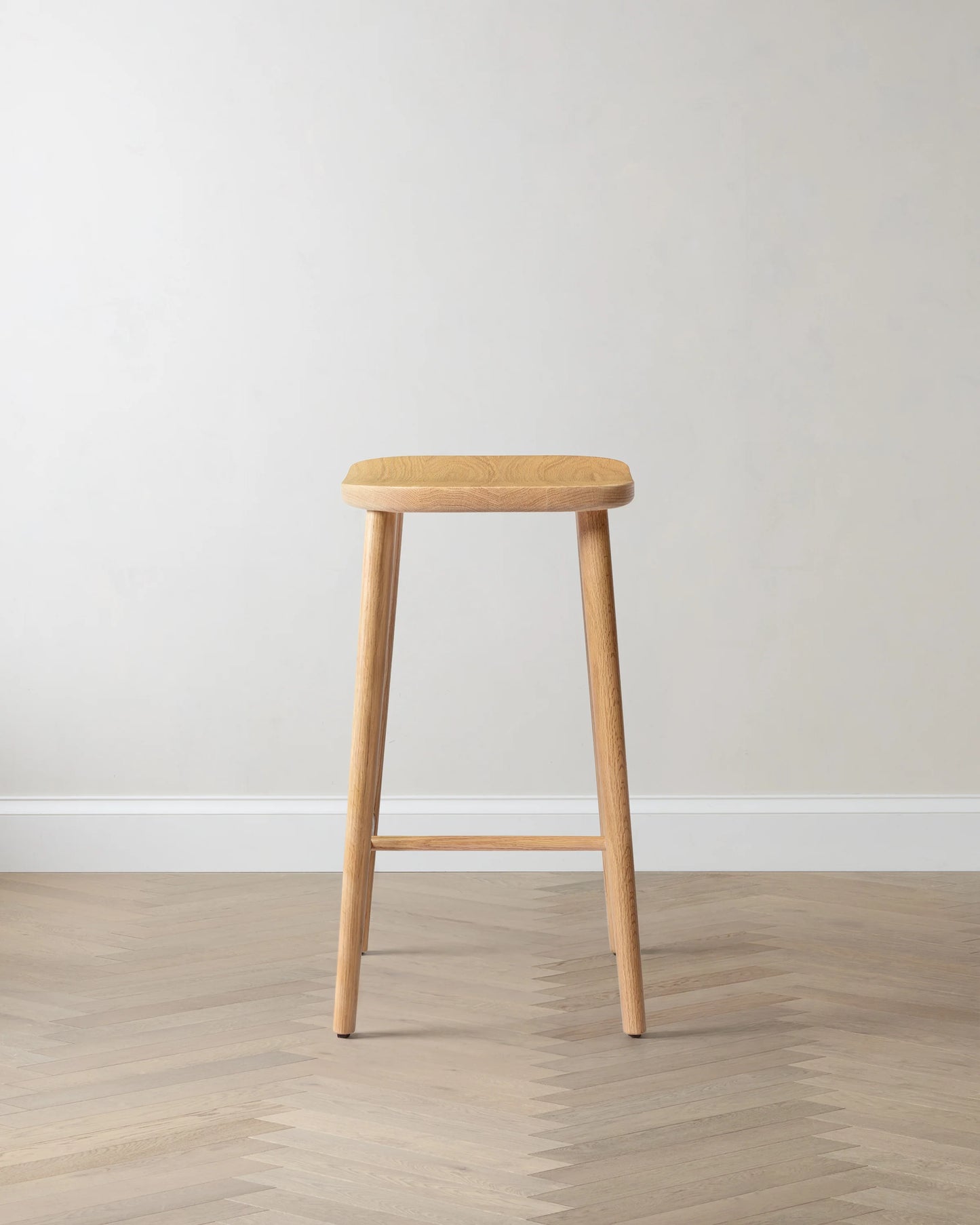 Solid Oak Backless Counter Stool - Counter Stool / Light Oak