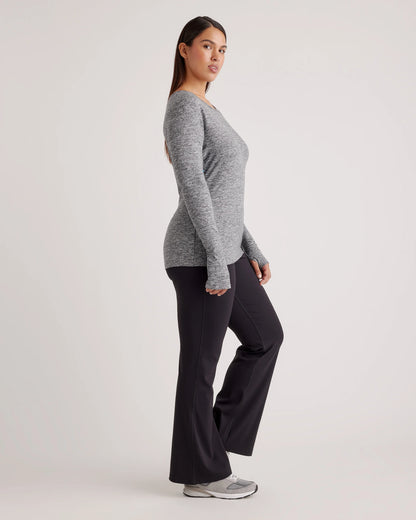 Ultra-Soft Fitted Long Sleeve Top - XS / Heather Navy