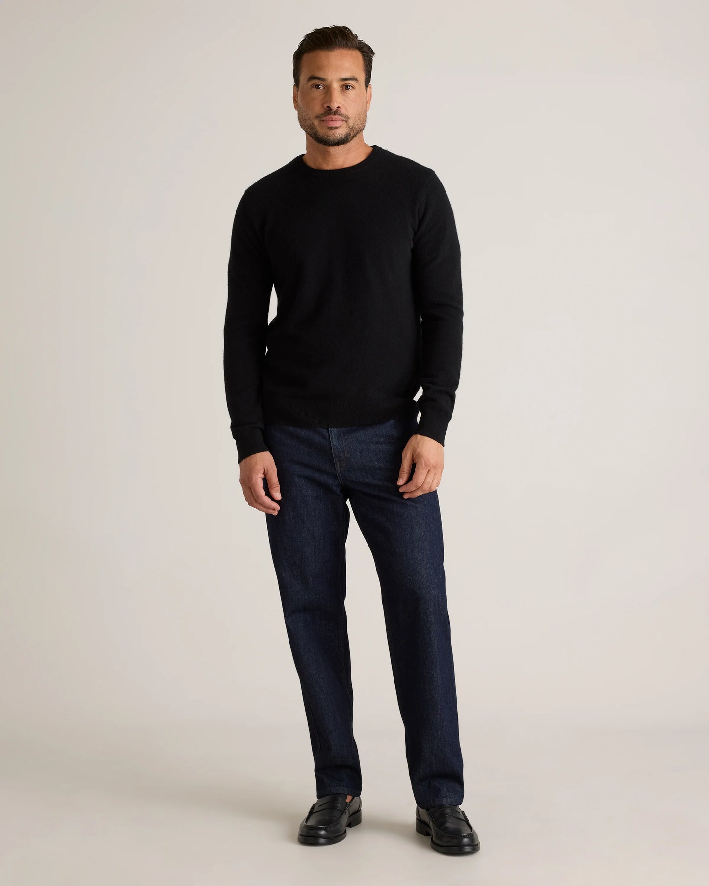 Mongolian Cashmere Crewneck Sweater - XS / Black