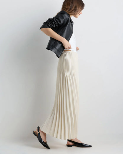 Pleated Matte Midi Skirt - XS / Coffee Bean Brown